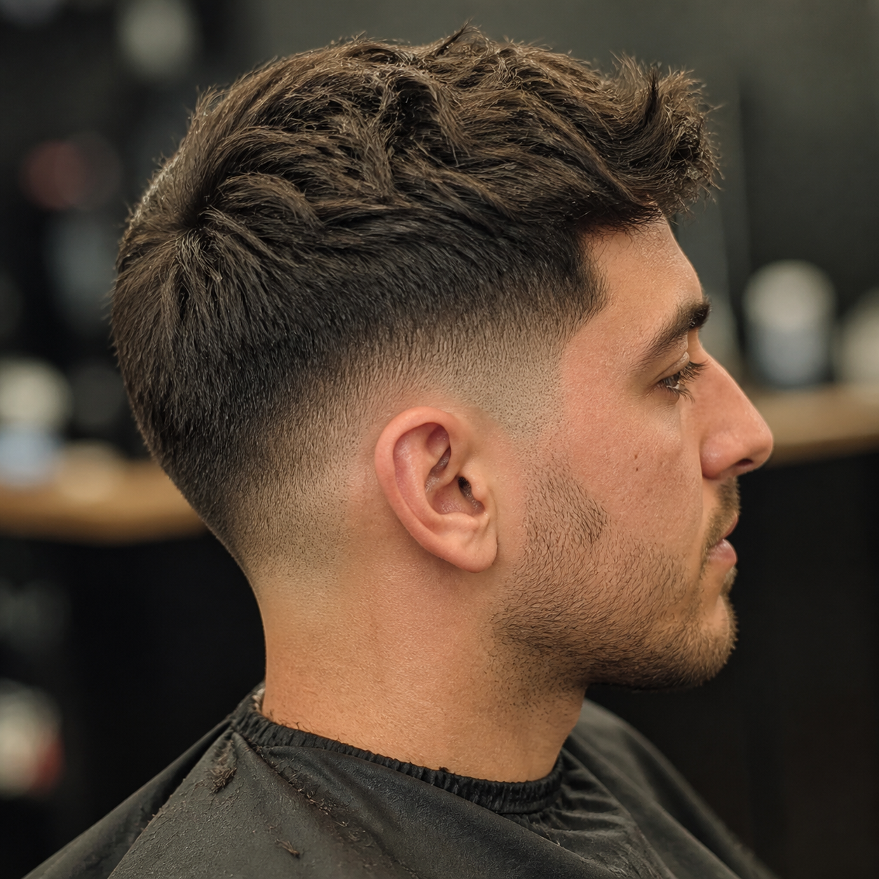 Fresh textured taper fade finished at Fade & Co.